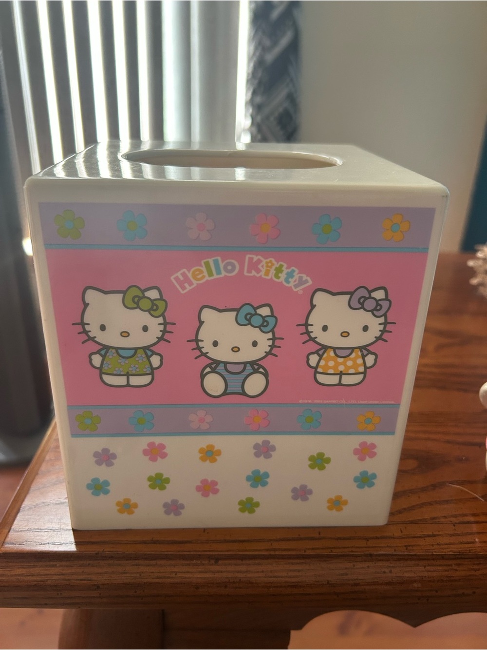 Hello Kitty Pink Floral Square Tissue Box Cover